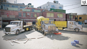 Gabay Flatbed Truck (left), Concrete Mixer (middle) and Dump Truck (right)