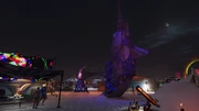 A huge swordfish sculpture.
