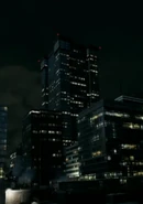 A night view of the building