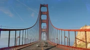 The road deck of the bridge.