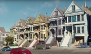 San Francisco's famous Victorian-style houses, known as the Painted Ladies.