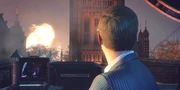 Dalton watches in horror as his city blows up.