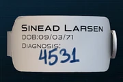 Sinead's hospital band.