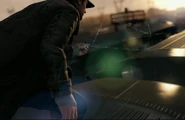 Aiden on the roof of a train.