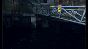 Access site to get below the wharf near the Palace of Westminster