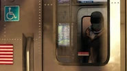 Aiden inside a leaving train.