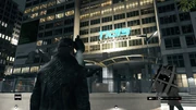 Aiden Pearce looking at the Tidis Corporation's building in Mad Mile.