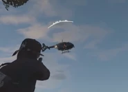 Marcus attacking a Helicopter in Watch Dogs 2.