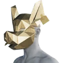 Carboard Pig Mask Gold