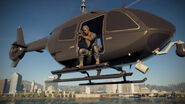 Marksman on his helicopter.