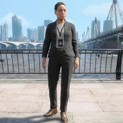 A female officer in a suit