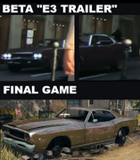 Unknown muscle car (appears in the final game as a wreck only, and replaced by the Vespid HMI)