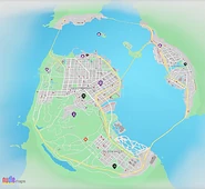 The Bay Area in Nudle Maps. This is the in-game map.