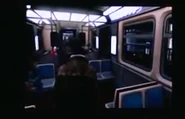 Aiden inside the train.