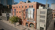 Aerial view of the studio.