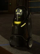 Security Robot in "suspicious" face.