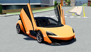 The 600LT with its doors open.