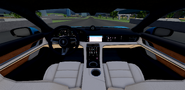 The front section of the interior of the Taycan Cross Turismo.