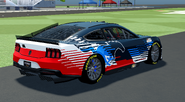 Rear view of the NASCAR Ford Mustang Dark Horse.