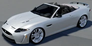 The XKR-S Convertible with its roof retracted.