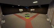 A general angle of the Planes & Helicopters Dealership's interior.