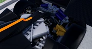 A close-up on the Zonda Cinque's engine bay.