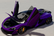 The 600LT Spider with all of its parts opened.