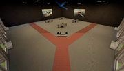 A general angle of the Planes & Helicopters Dealership's interior.
