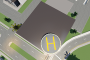 A top view of the building.