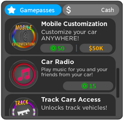 Gamepasses, Driving Empire Wiki