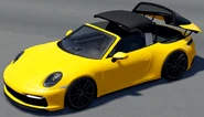 The 911 Targa 4S in the middle of its roof animation.