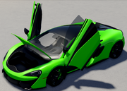 The 570S Coupe with all of its parts opened.