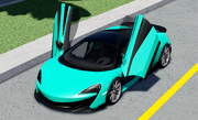 The 600LT Spider with its doors open.