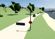 A construction zone quarter at the Eventfest location.