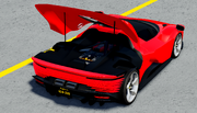 An angled view of the rear compartment of the Daytona SP3.