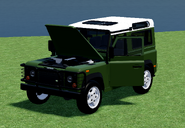 The Defender 90 with it's doors open.