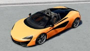 The 570s Spider with its roof open.