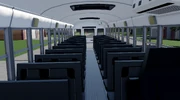 The interior of the School Bus from the front.