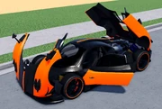 The Zonda Cinque with its doors open.