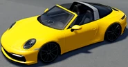 The 911 Targa 4S with its roof retracted.