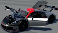 The R8 LMS GT3 evo II with all of its parts opened.