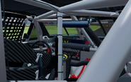 The interior of the NASCAR Ford Mustang Dark Horse.