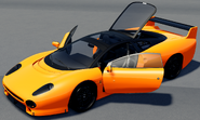 The XJ220 S with all of its parts opened.