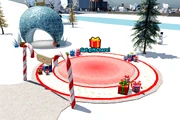 The Santa's Delivery minigame pad at Winterfest.
