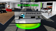 The updated main desk with the text above saying "Buy Cars Here!".