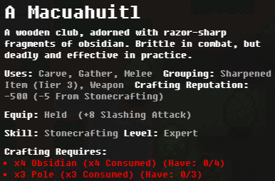 Macuahuitl | Wayward Wiki | Fandom