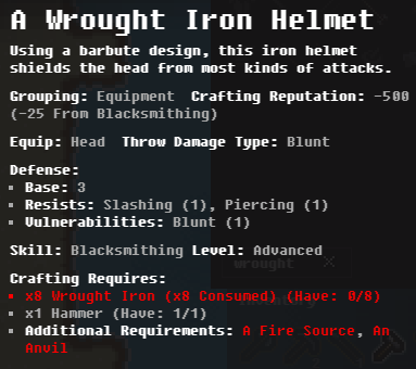 Wrought Iron Helmet | Wayward Wiki | Fandom