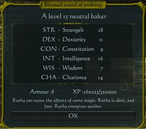 The baker's probe info.