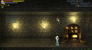 Attacking the baker safely out of range from her red poker to avoid burn damage.