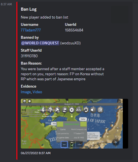 Sharked's ban log